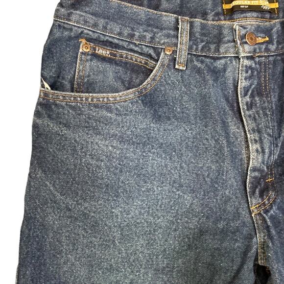 Mens Lee Blue Cotton Denim Boot Cut Regular Fit Work Utility Jeans Size 38x30 - Picture 9 of 16